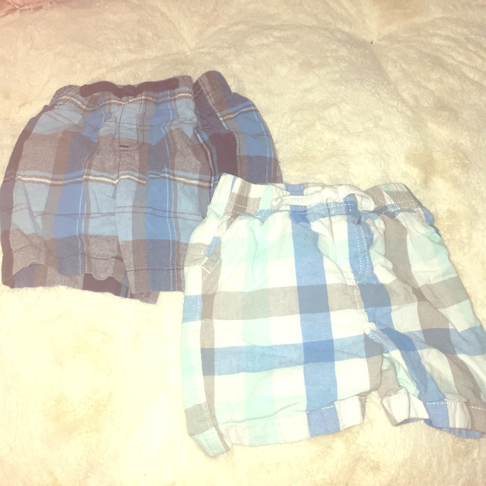 Toddler shorts blue, black and white